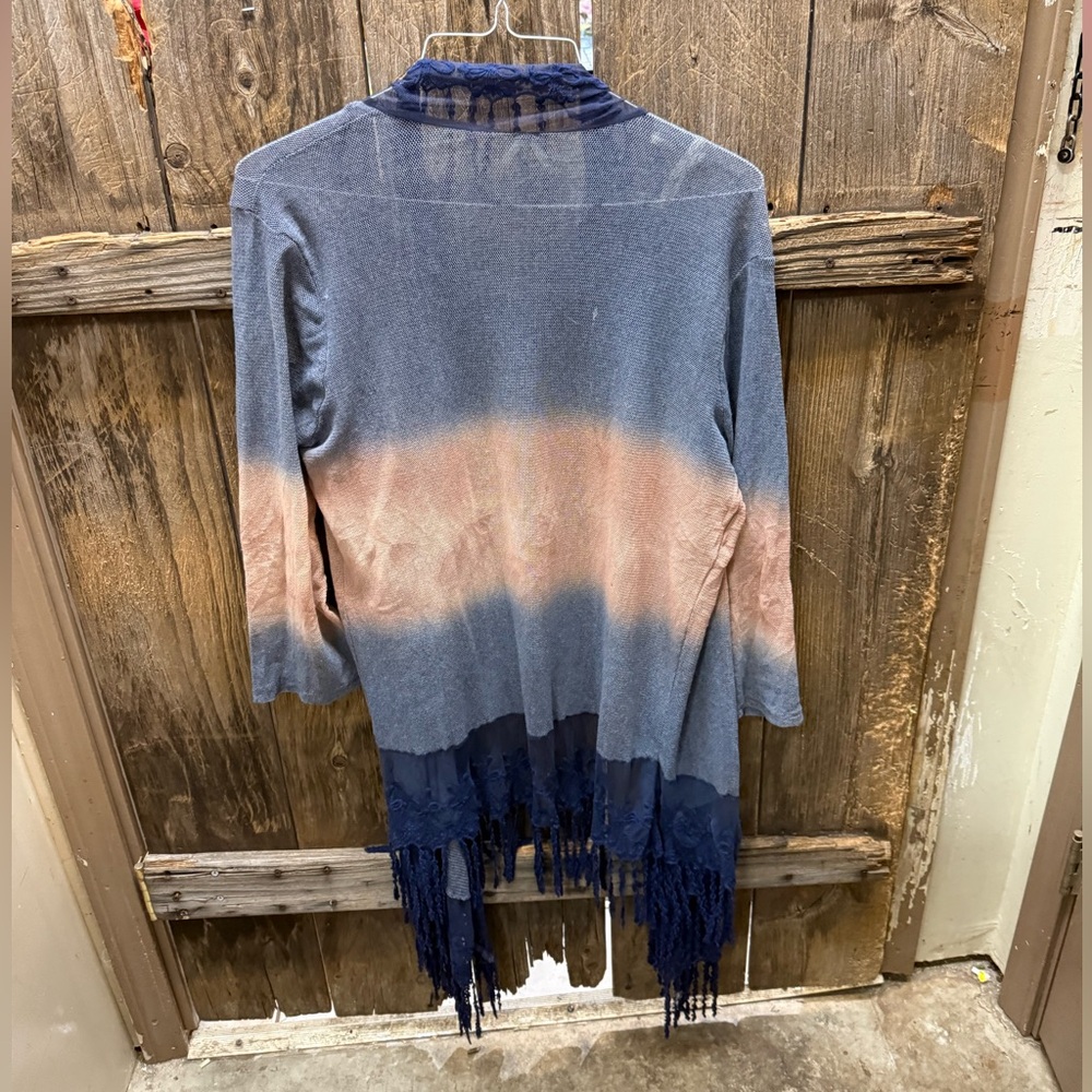 BKE Blue and Pink Lace Cardigan - Picture 2 of 3